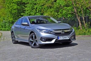 Bratislava, Slovakia - 16th May, 2017: Honda Civic Sedan stopped on the street. This model is one of the most popular vehicle in Honda offer.